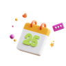 25 calendar 3d logo