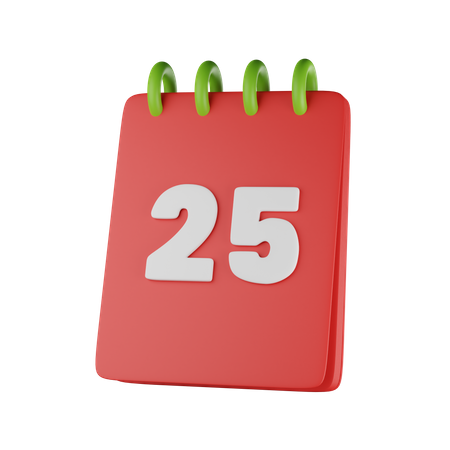 25 calendário  3D Icon