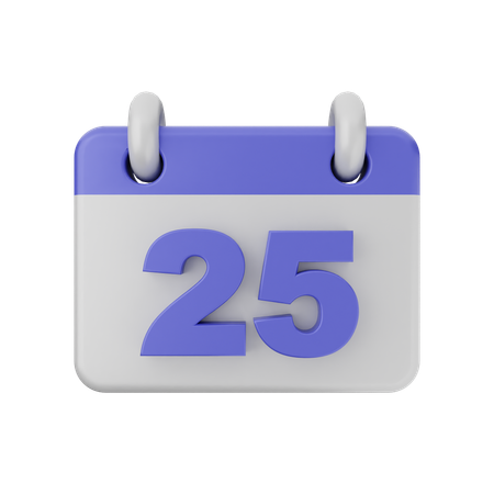 Calendário de 25 datas  3D Icon