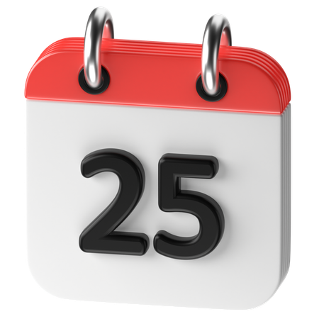 25 Date  3D Icon