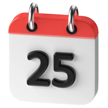 25 Date  3D Icon