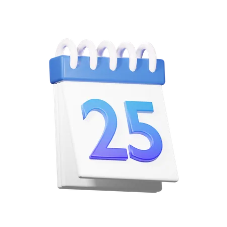 25 Date  3D Icon