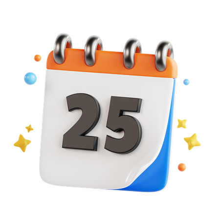 25 Date  3D Icon