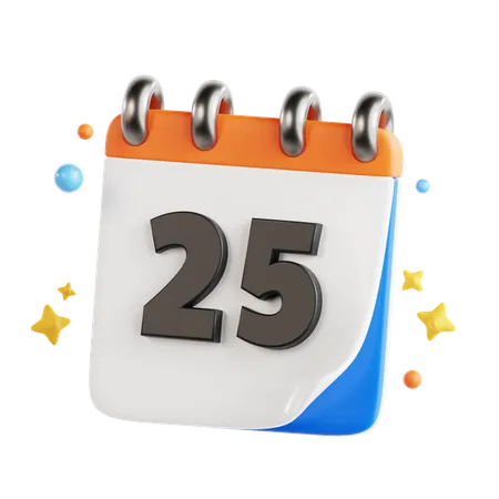 25 Date  3D Icon