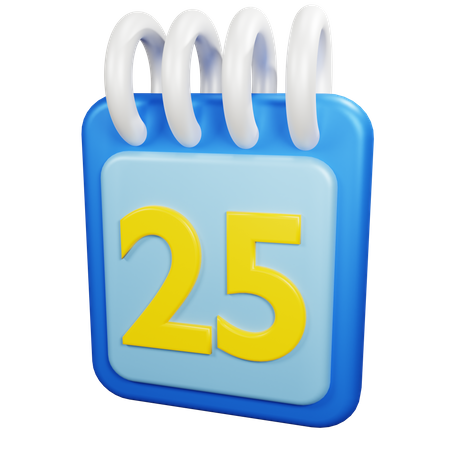 25 Date  3D Icon