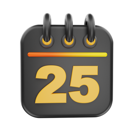 25 Date  3D Icon