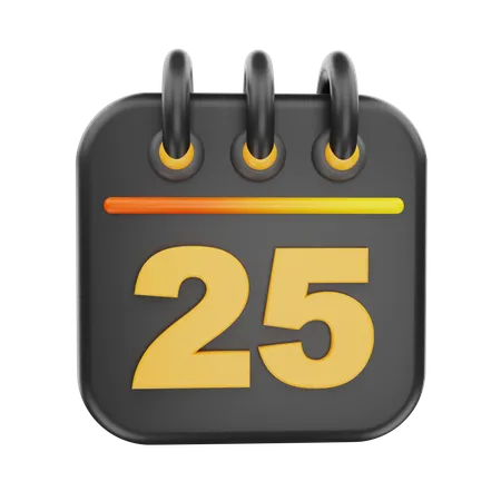 25 Date  3D Icon