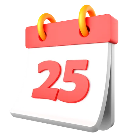 25 Date  3D Icon