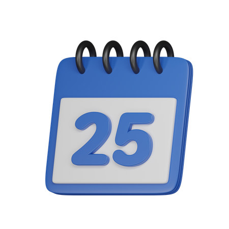 25 Date  3D Icon