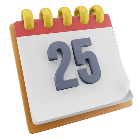 25 Date  3D Icon