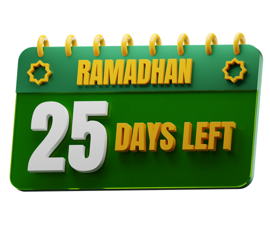 25 Days Left to Ramadan  3D Icon