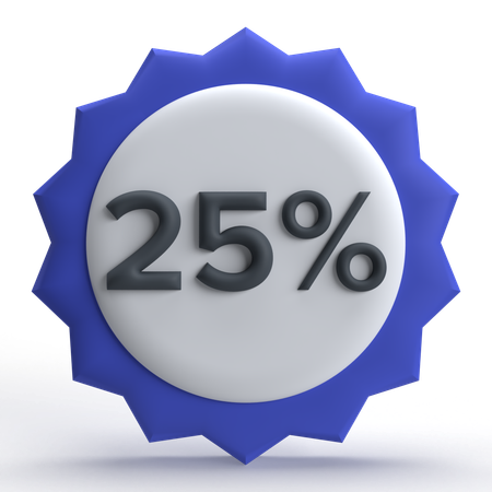 25 por cento de desconto  3D Icon