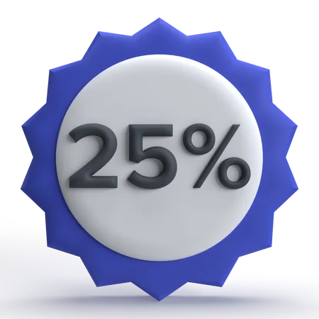 25 por cento de desconto  3D Icon