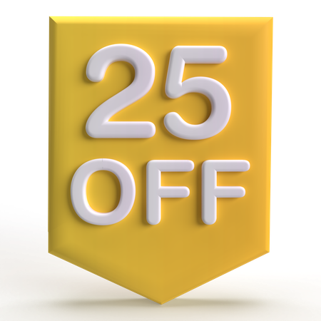 25 por cento de desconto  3D Icon