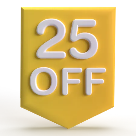 25 por cento de desconto  3D Icon