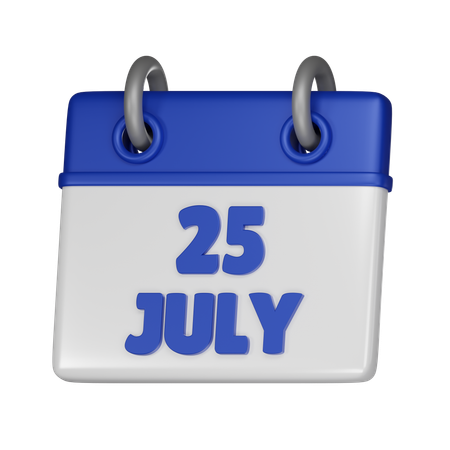 25 de julho  3D Icon