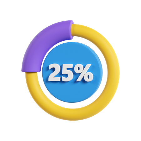 25 por cento de progresso  3D Icon