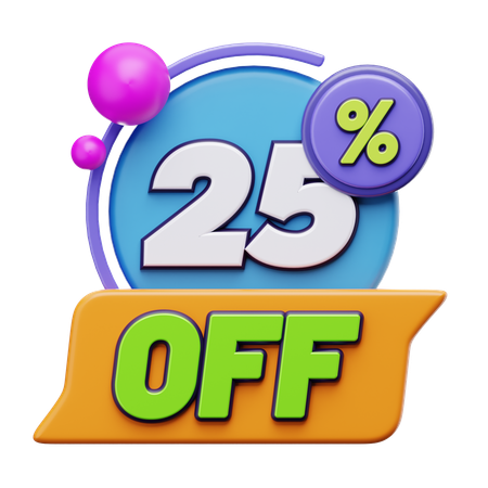 25% DE RÉDUCTION  3D Icon