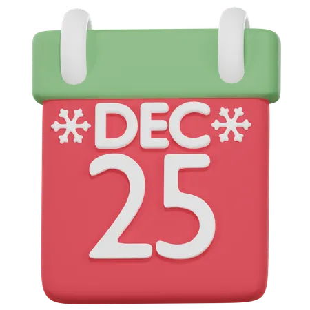 Calendar Christmas Day Icon 3 D 3D Icon