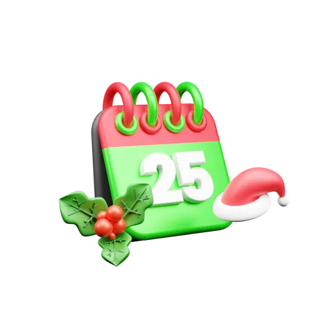 25 December  3D Icon