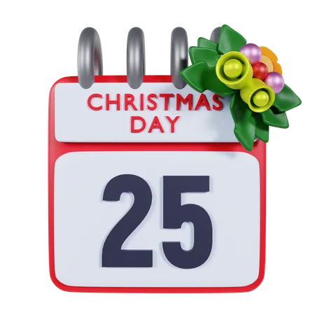 25 December  3D Icon