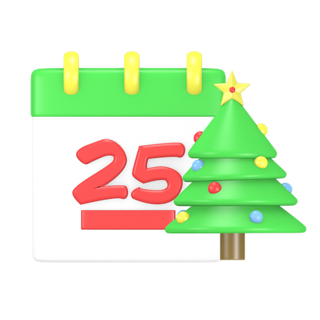 25 December  3D Icon