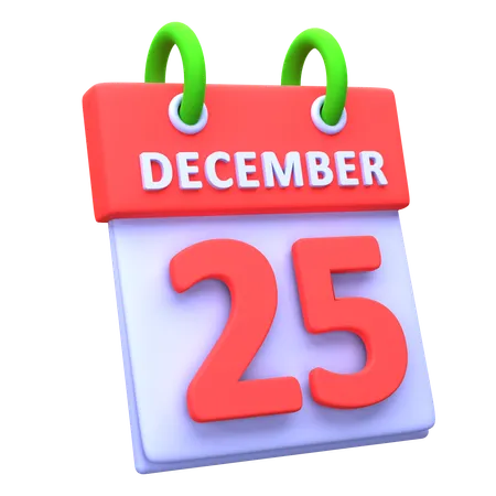 25 December  3D Icon