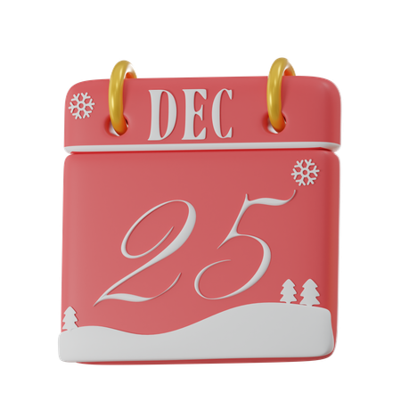 25 December  3D Icon