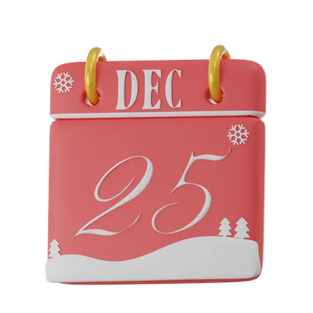 25 December  3D Icon