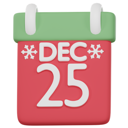 25 December  3D Icon