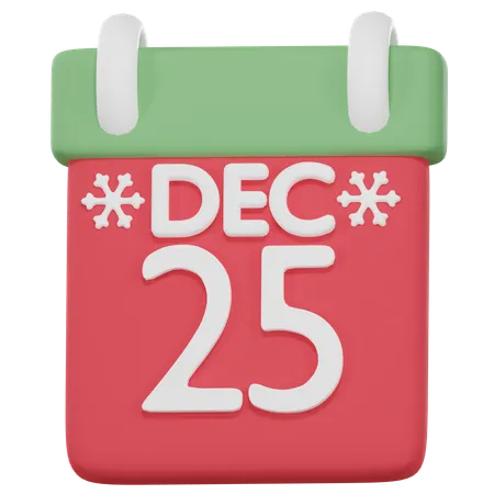 25 December  3D Icon