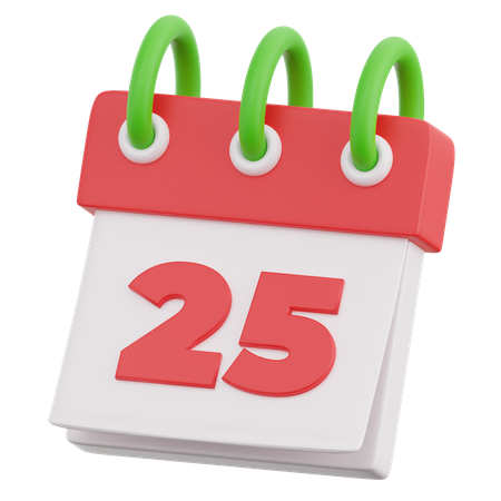 25 December  3D Icon