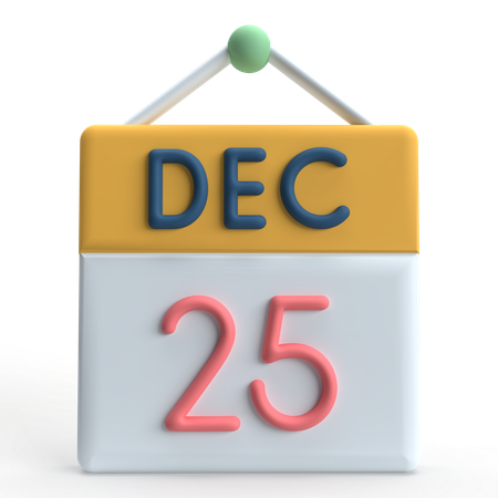 25 December  3D Icon