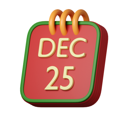 25 December  3D Icon