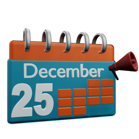 25 December  3D Icon