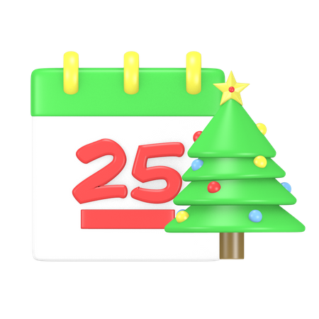 25 December  3D Icon