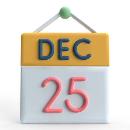 25 December  3D Icon