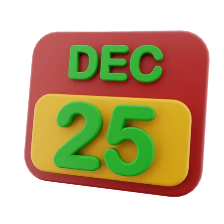 25 December 3D Icon