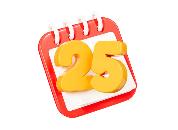 25. Dezember Datum  3D Icon