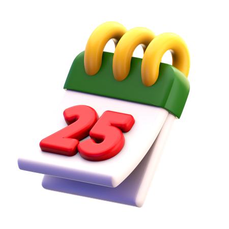 25 de diciembre  3D Icon