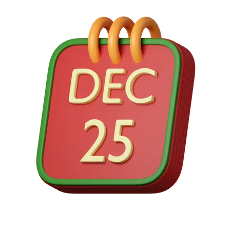 25 de diciembre  3D Icon