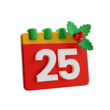 25 de diciembre  3D Icon