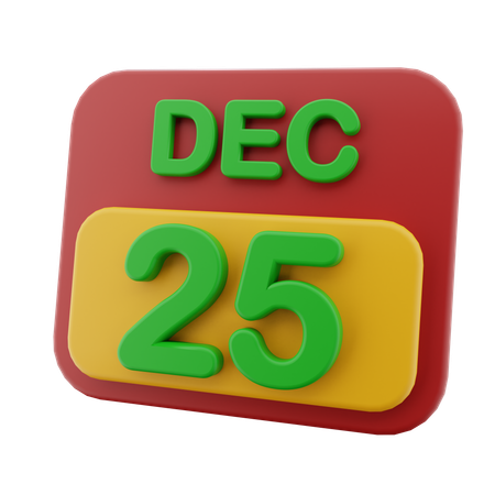 25 de diciembre  3D Icon