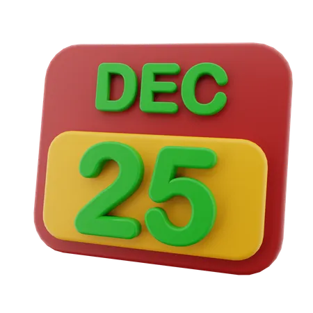 25 de diciembre  3D Icon