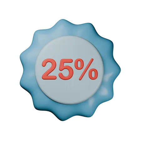 25% Discount Badge  3D Icon