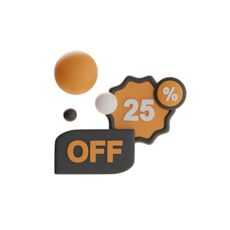 25 Discount Badge  3D Icon