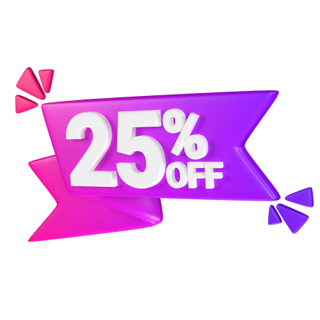 25% Discount Tag  3D Icon