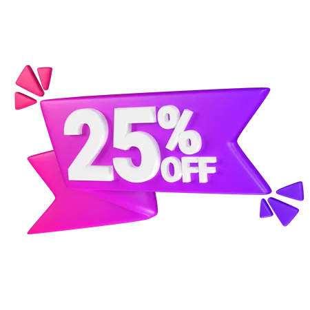 25% Discount Tag  3D Icon