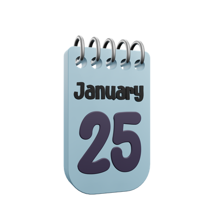 Calendario del 25 de enero  3D Icon