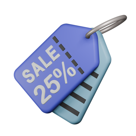 Etiqueta de venda de 25%  3D Icon